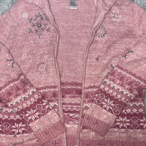 Pink Snowflake Cardigan - Picture 2 of 4